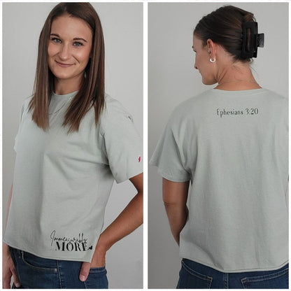 Immeasurably More Clothesline Cotton Crop T-Shirt